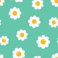 Chamomile flower icon seamless pattern background. Business concept vector illustration. Daisy camomile symbol pattern.