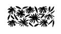 Black chamomile flowers hand drawn vector set Royalty Free Stock Photo