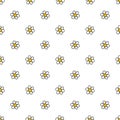 Chamomile flowers hand drawn vector seamless pattern. Nature daisies background in modern style. Floral texture for surface design Royalty Free Stock Photo