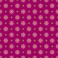 Chamomile geometric seamless pattern. Isolated daisy on burgundy background, abstract simple flower design. Modern Royalty Free Stock Photo