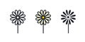 Chamomile icon. Vector isolated field flower icon