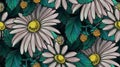 Chamomile and strawberries seamless pattern Royalty Free Stock Photo