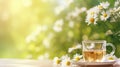 Chamomile summer tea. Illustration AI Generative Royalty Free Stock Photo