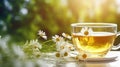Chamomile summer tea. Illustration AI Generative Royalty Free Stock Photo