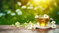 Chamomile summer tea. Illustration AI Generative Royalty Free Stock Photo