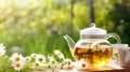 Chamomile summer tea. Illustration AI Generative Royalty Free Stock Photo