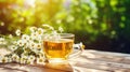 Chamomile summer tea. Illustration AI Generative Royalty Free Stock Photo