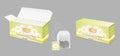 Chamomile tea package vector realistic mockup set