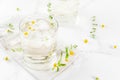 Chamomile, thyme and honey cocktail Royalty Free Stock Photo