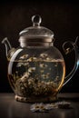 Chamomile tisane tea in teapot. Illustration AI Generative Royalty Free Stock Photo