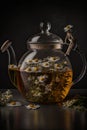 Chamomile tisane tea in teapot. Illustration AI Generative Royalty Free Stock Photo