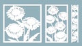 Chamomile. Vector illustration. Of paper flower, stickers. Laser cut. Template for laser cutting and Plotter. Vector illustration