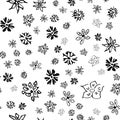 Chamomile vector seamless pattern in sketch style. Seamless floral design. Vector floral print. Abstract flower pattern. Modern Royalty Free Stock Photo