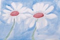 Chamomile with watercolor paint Royalty Free Stock Photo