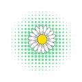 Chamomille flower icon, comics style