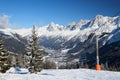 Chamonix's valley in winter Royalty Free Stock Photo