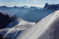 Chamonix, South-east France, Auvergne-RhÃ´ne-Alpes. Climbers Heading For Mont Blanc. Descending From Aiguille Du Midi Cable Car St