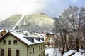 Chamonix town in the Mont-Blanc Valley. Royalty Free Stock Photo