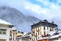 Chamonix town in the Mont-Blanc Valley Royalty Free Stock Photo