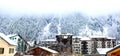 Chamonix town in the Mont-Blanc Valley Royalty Free Stock Photo