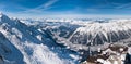 Chamonix valley panoramic aerial view