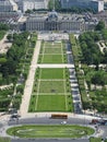 Champ de Mars Park and Ecole Militaire Building in Paris, France Royalty Free Stock Photo