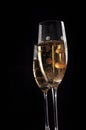 Champage glasses on black background Royalty Free Stock Photo