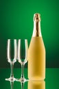 Champagne against gradient background Royalty Free Stock Photo