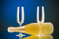 Champagne against gradient background Royalty Free Stock Photo