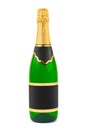 Champagne bottle with blank label