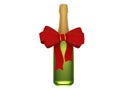 Champagne bottle with bow