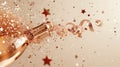 The Champagne Bottle Burst.AI generated image Royalty Free Stock Photo