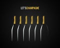 Champagne bottle concept design background