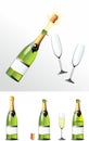 Champagne Bottle cork and glasses Royalty Free Stock Photo