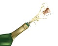 Champagne bottle with cork popping out Royalty Free Stock Photo
