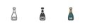 Champagne bottle different style icon set Royalty Free Stock Photo