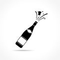 Champagne bottle explosion icon