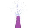 Champagne Bottle Explosion with Splashes. Hen party Royalty Free Stock Photo