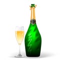 Champagne bottle and glass Royalty Free Stock Photo