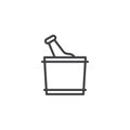 Champagne bottle in an ice bucket outline icon Royalty Free Stock Photo