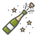 Champagne bottle pop filled outline icon Royalty Free Stock Photo