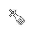 Champagne bottle popping line icon Royalty Free Stock Photo