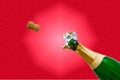 Champagne bottle pops Royalty Free Stock Photo