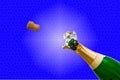 Champagne bottle pops Royalty Free Stock Photo