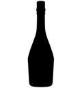 Champagne bottle sealed with a cork cork. Isolated realistic silhouette