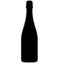 Champagne bottle sealed with a cork cork. Isolated realistic silhouette Royalty Free Stock Photo