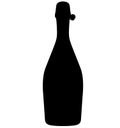 Champagne bottle sealed with a cork cork. Isolated realistic silhouette Royalty Free Stock Photo