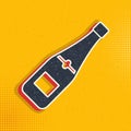 Champagne bottle sign simple pop art style vector icon Royalty Free Stock Photo