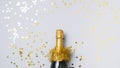 champagne bottle with star spangles. High quality photo