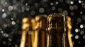 Champagne Bottles Nestled in Ice with a Dramatic Dark Backdrop Royalty Free Stock Photo